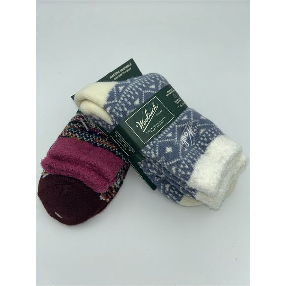 2 Pairs Woolrich Womens's Double Layer Home Socks with Aloe Vera New! NWT - Picture 3 of 4
